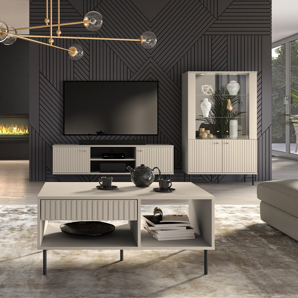 COUCHTISCH Nova Beige - Beige, Holzwerkstoff (60/100/45cm) - Petits-meubles