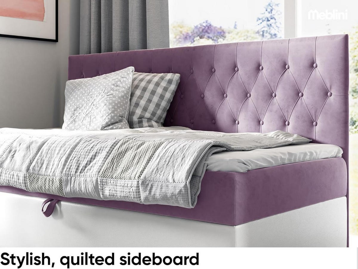 KINDERBETT FLIPPO 2 - Lila/Weiß, Holzwerkstoff (92/202cm) - Meblini