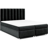 BOXBETT mit Bettkasten Trinity K-10 Bonellfederkern inkl. Topper - Schwarz, Holz/Holzwerkstoff (140/200cm) - Best For Home