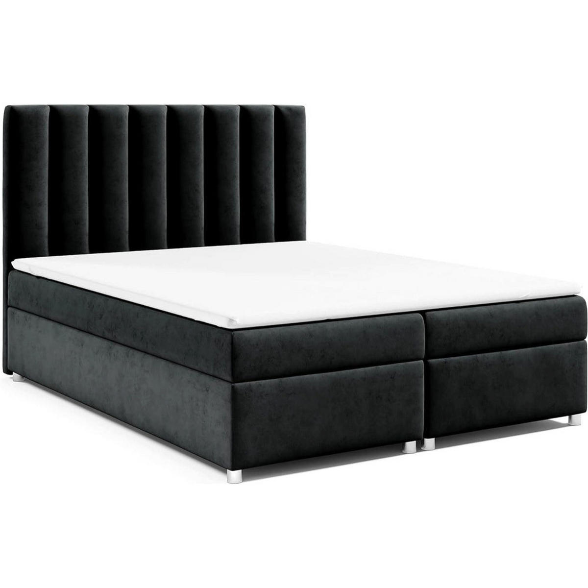 BOXBETT mit Bettkasten Trinity K-10 Bonellfederkern inkl. Topper - Schwarz, Holz/Holzwerkstoff (140/200cm) - Best For Home