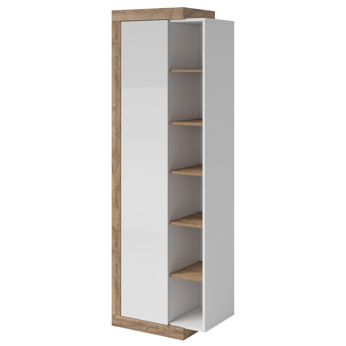 VITRINE in Eichefarben, Weiß - Eichefarben, Holzwerkstoff (67/200/40cm) - MASSENO