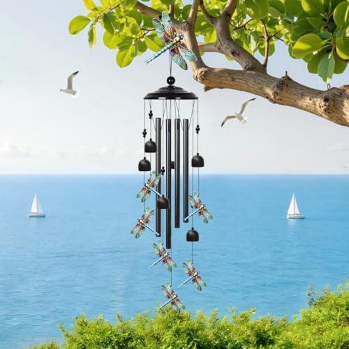 WINDSPIEL Libelle Metall Bunt - Multicolor, Metall (13/13/50cm)