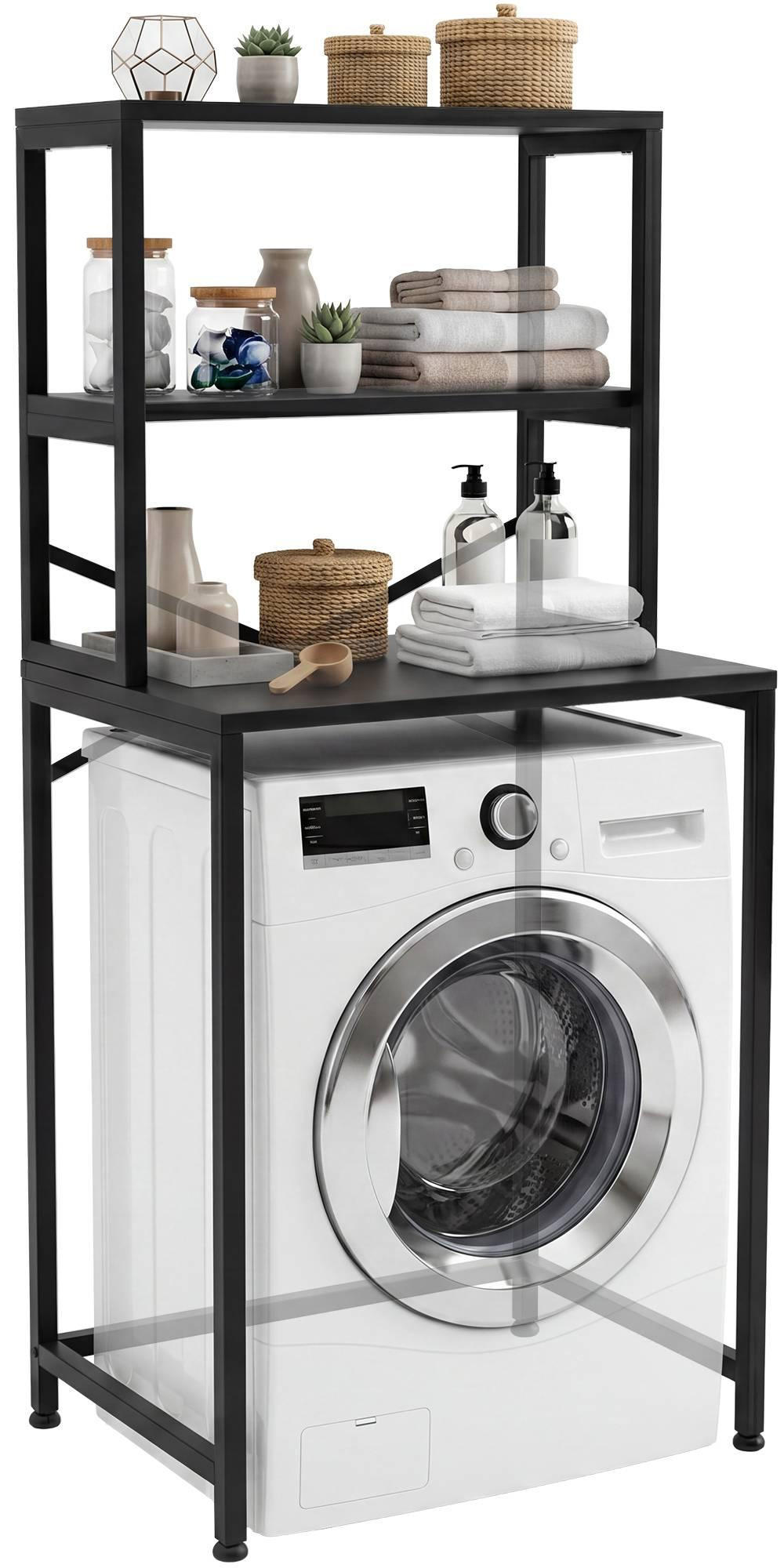 WASCHMASCHINENVERBAU Metall Schwarz - Schwarz, Metall (68/155/50cm) - CLP