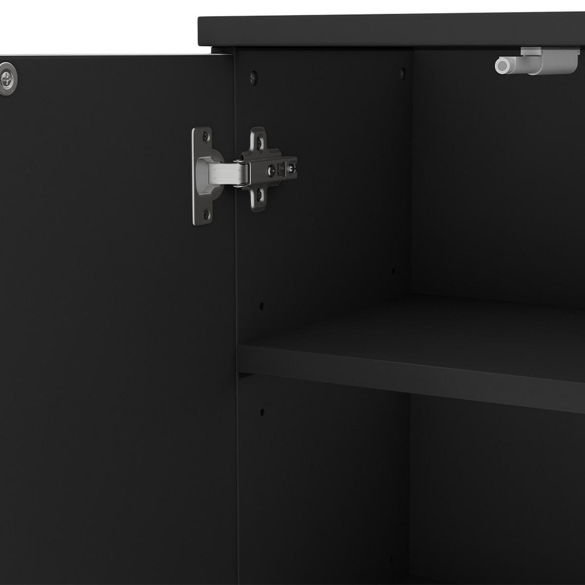 MIDISCHRANK Edge Schwarz 60 x 79.5 cm mit 2 Türen und 3 Fächer - Schwarz/Weiß, Holzwerkstoff (60/79.5/30cm) - Vicco