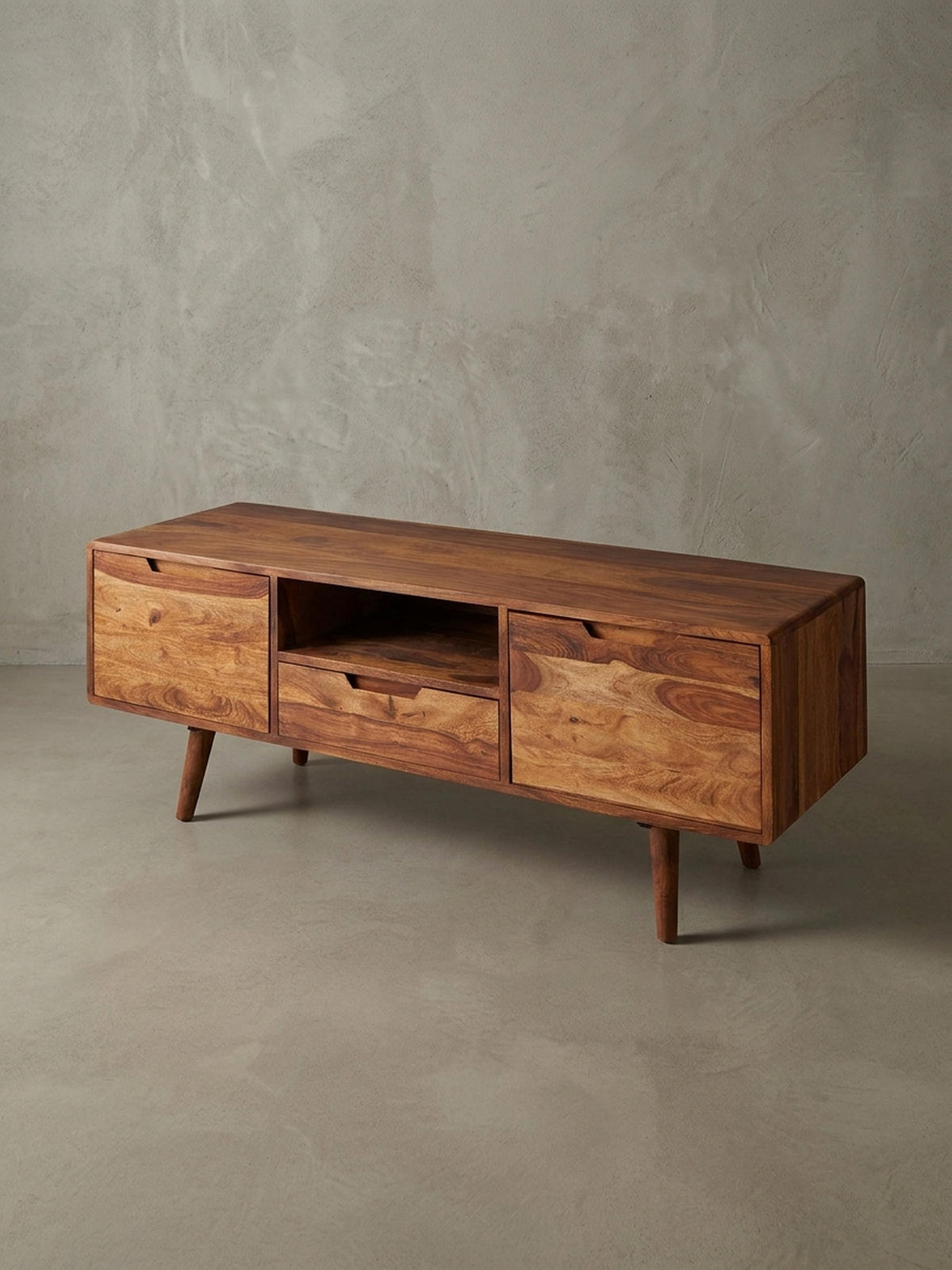 LOWBOARD Massivholz Landhausstil mit Stauraum Handgefertigt - Braun, Holz (135/51/45cm) - KADIMA DESIGN