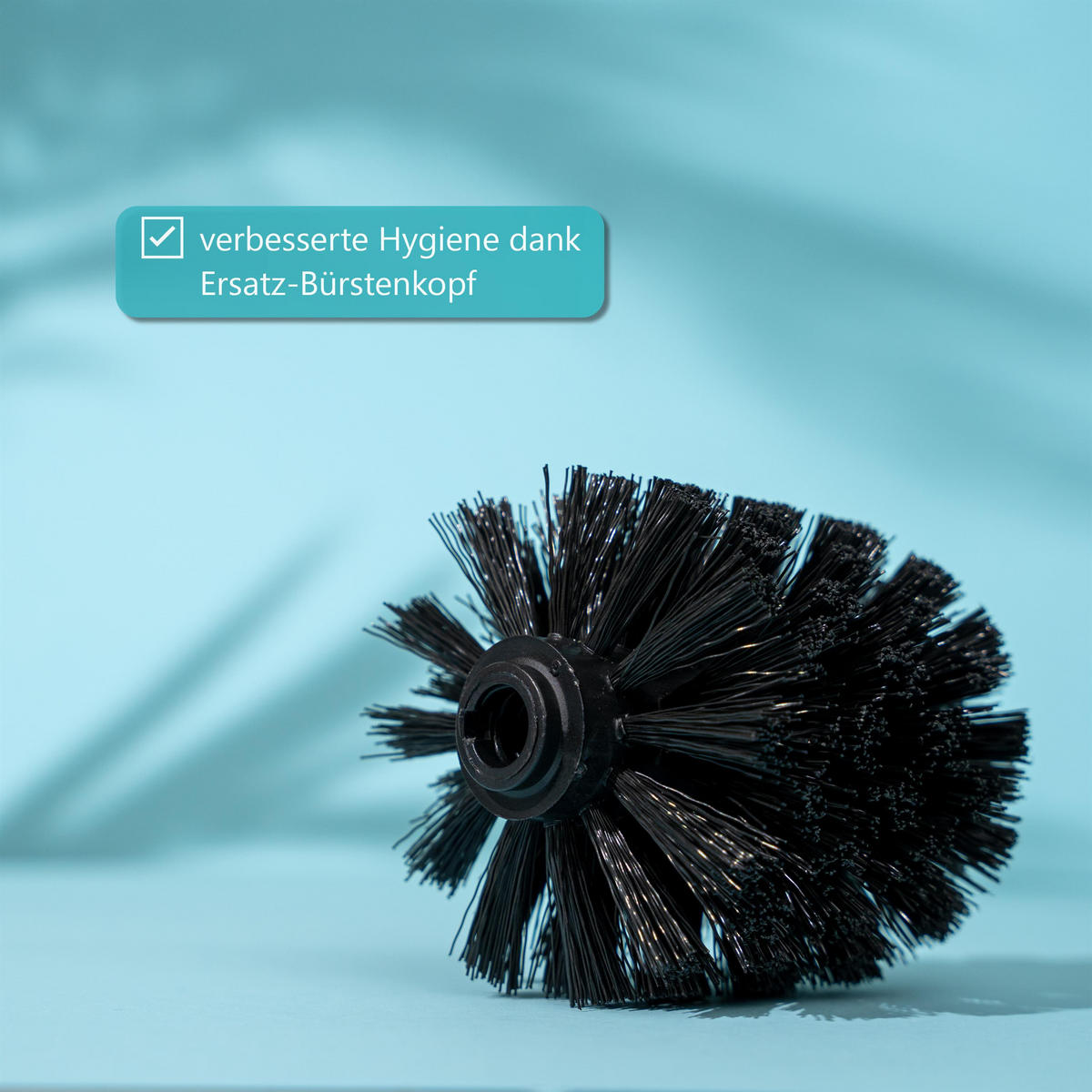 BÜRSTENKOPF 2er-Set für WC-Garnitur - Schwarz, Kunststoff (8/10cm) - bremermann