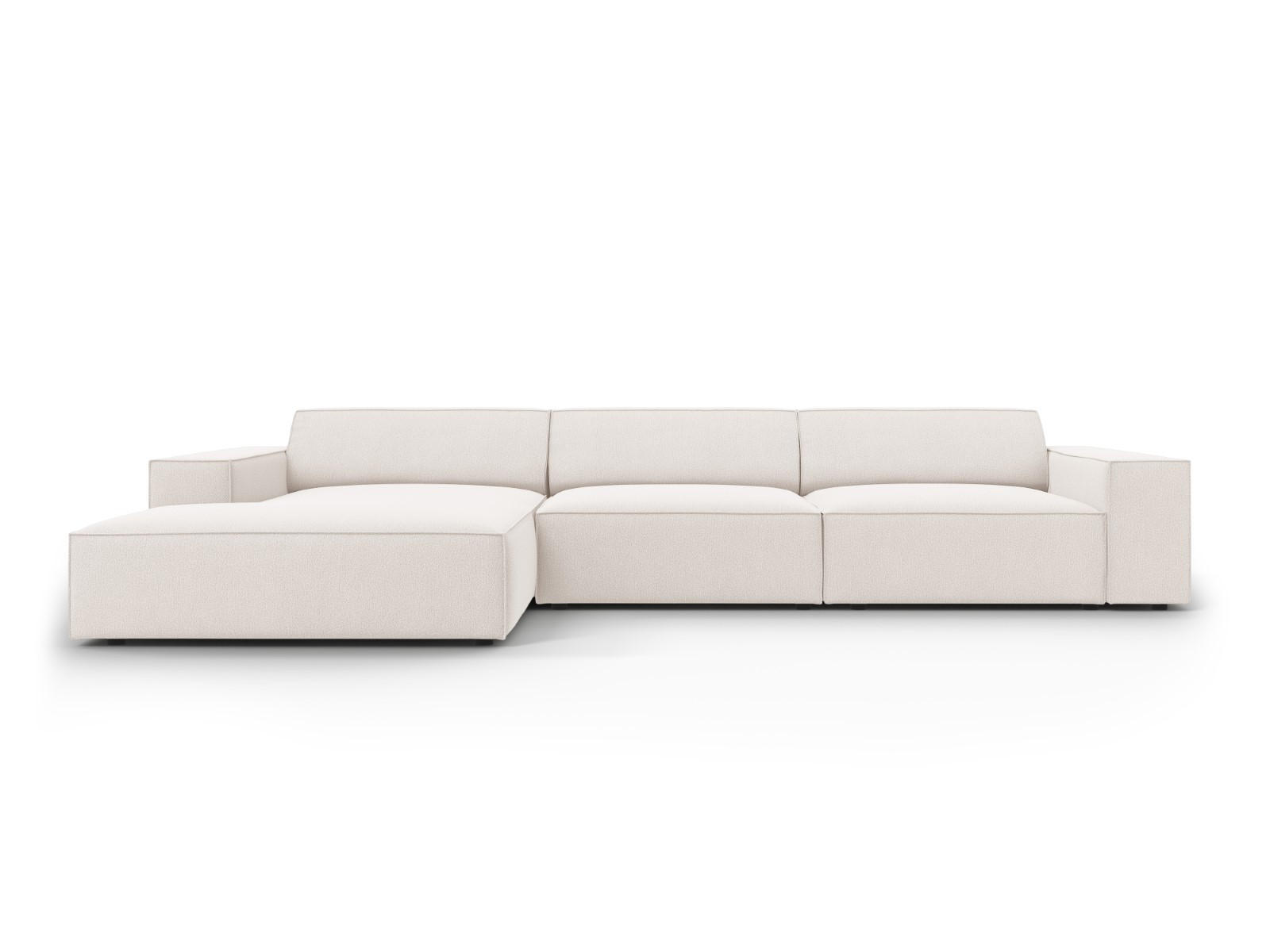 ECKSOFA links Jodie aus strukturiertem Stoff leichtes beige 4 Sitzplätze - Beige, Textil (166/284cm) - Micadoni