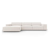 ECKSOFA links Jodie aus strukturiertem Stoff leichtes beige 4 Sitzplätze - Beige, Textil (166/284cm) - Micadoni
