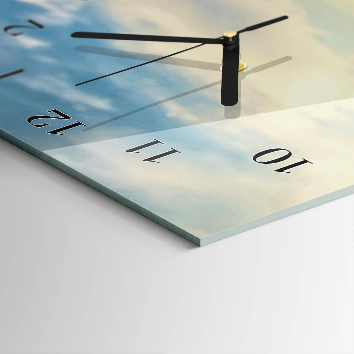 WANDUHR 60x30 cm - Abstrakte Linien - Multicolor, Glas (30/60/0.4cm) - TULUP