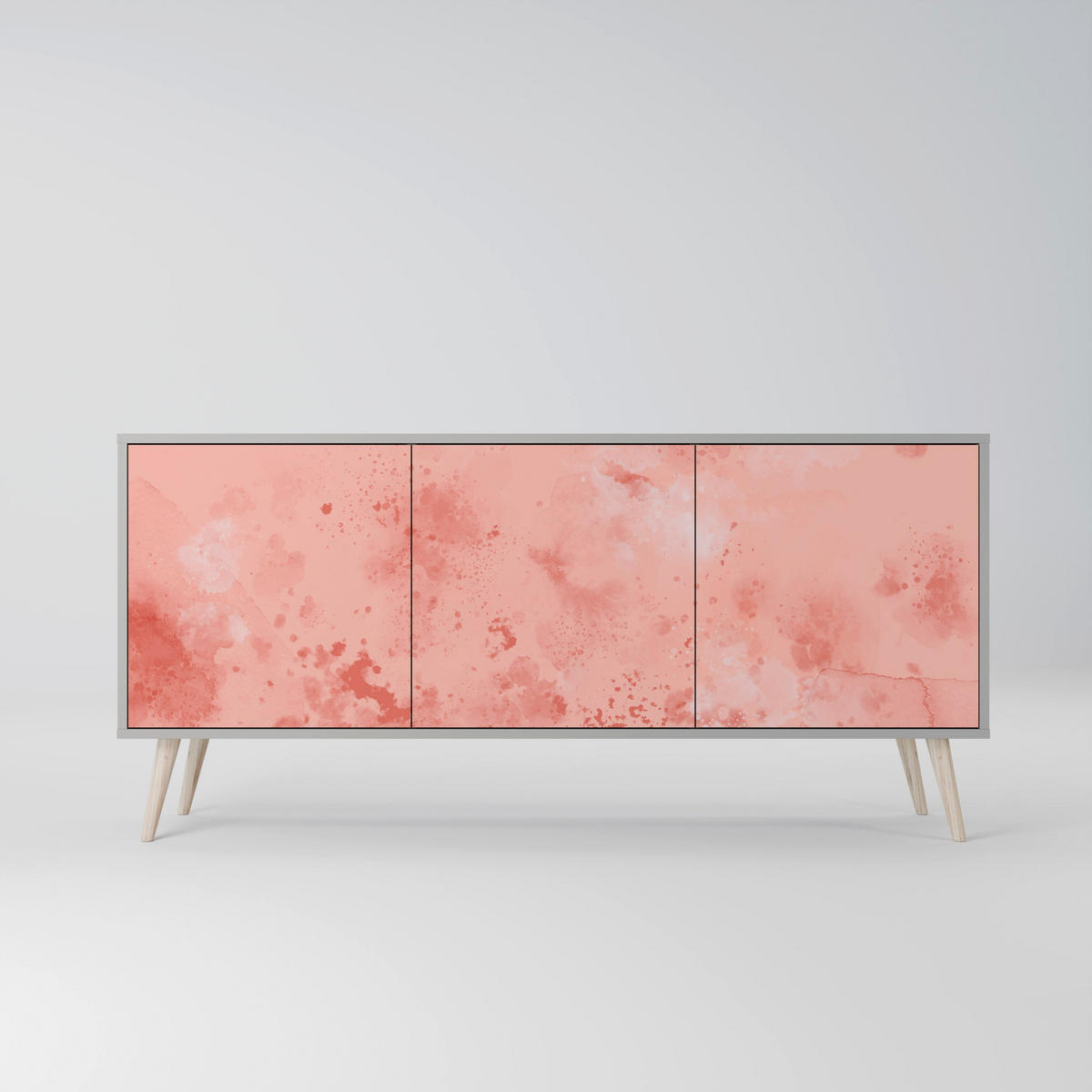 SIDEBOARD CRANE DANCE, Eicheneffekt, 164,5x42x77,5 cm, 3 Türen - Eichefarben/Buchefarben, Holzwerkstoff/Buchenholz (164.5/77.5/42cm) - SpaceRebels