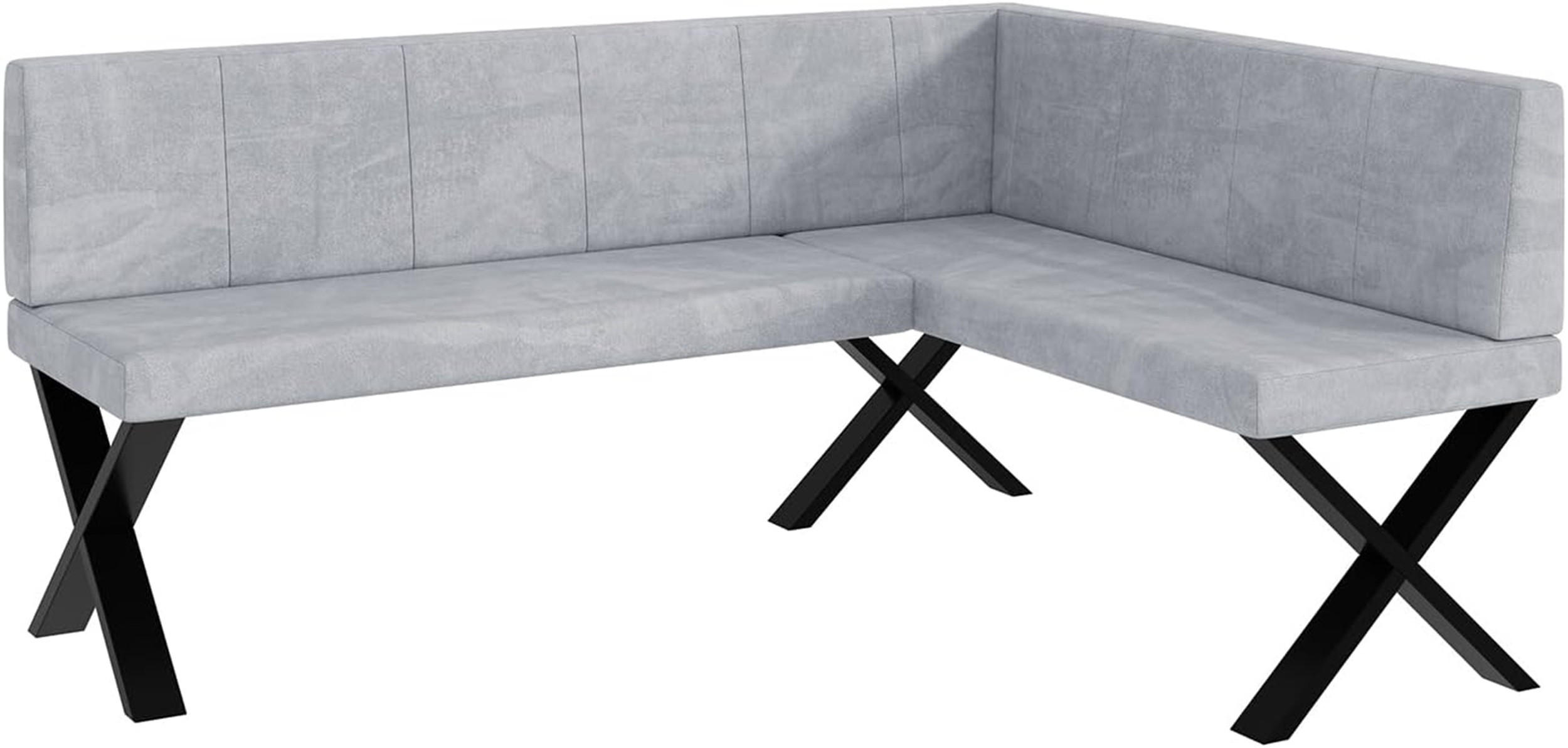 Meblini Eckbank Hellgrau 168x128 cm