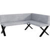 ECKBANK PETER_X - Hellgrau, Textil (128/168cm) - Meblini