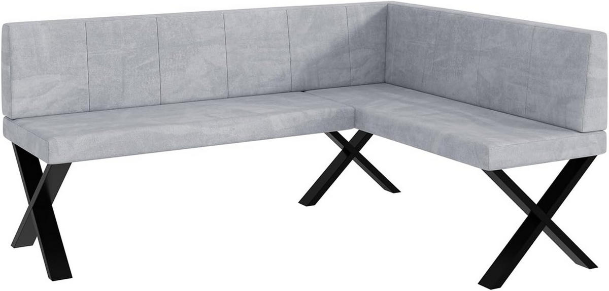 ECKBANK PETER_X - Hellgrau, Textil (128/168cm) - Meblini
