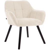 ESSZIMMERSTUHL Cord Creme - Creme/Schwarz, Holz/Textil (65/82/64cm) - CLP