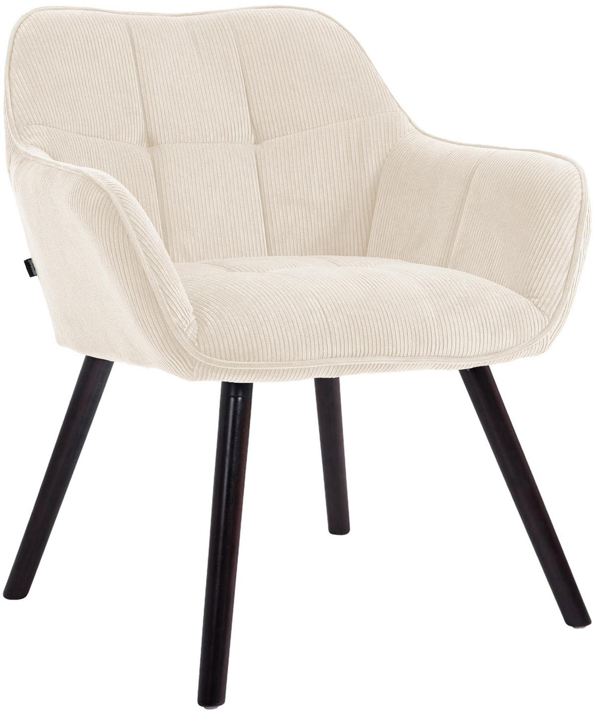 ESSZIMMERSTUHL Cord Creme - Creme/Schwarz, Holz/Textil (65/82/64cm) - CLP