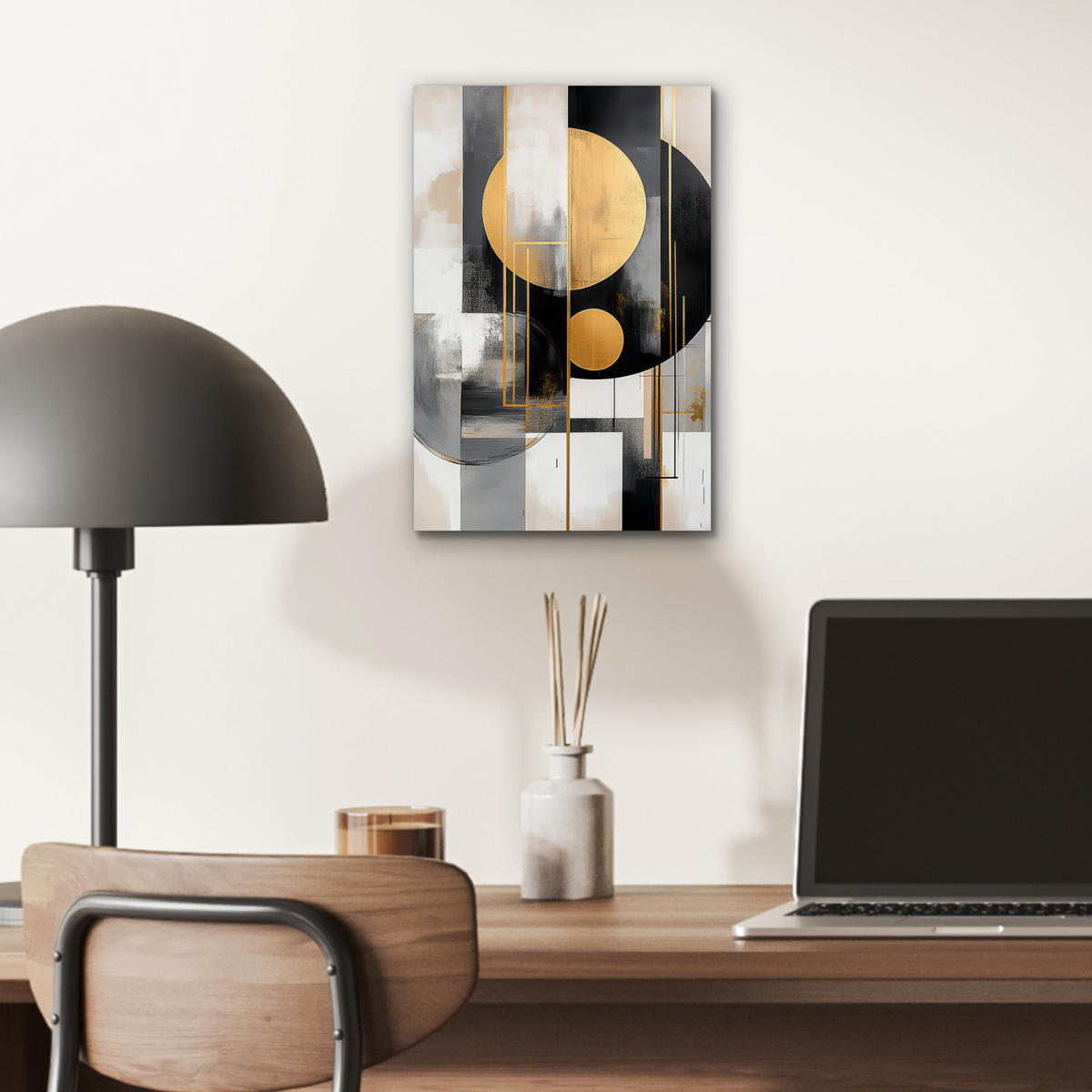 KOVOVÝ OBRAZ Abstraktné - Zlato - Striebro - Tvary - Estetické - Moderné 20x30 cm - zlatá, kov (20/30cm) - MuchoWow