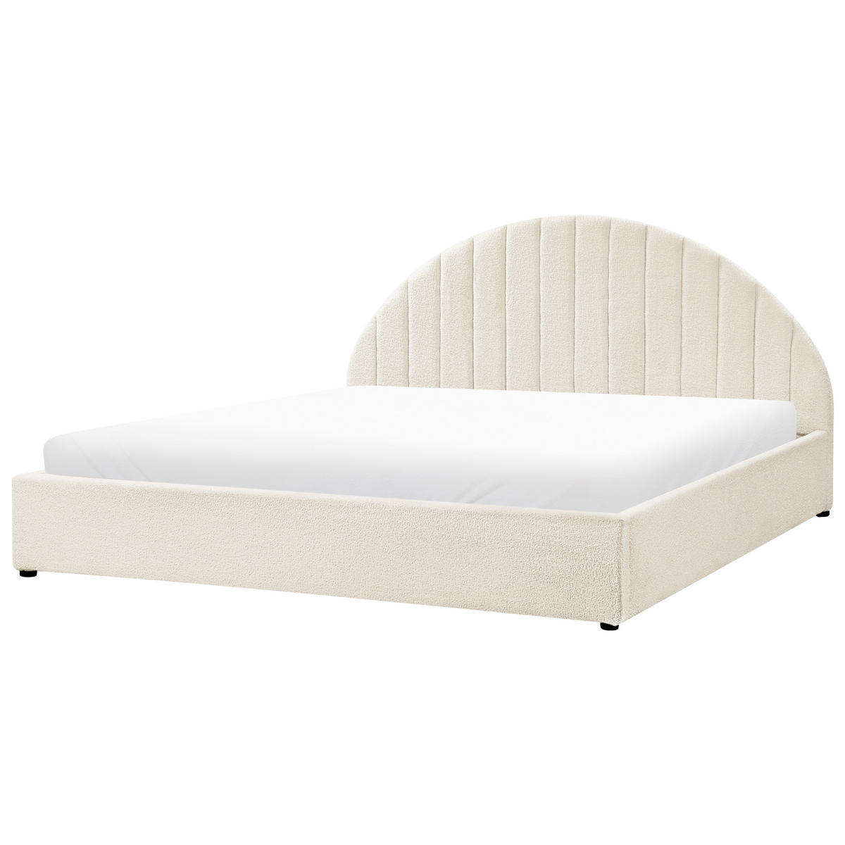 BETT mit Stauraum 180/200 cm Cremeweiß Chadenet - Weiß, Textil (180/200cm) - Beliani