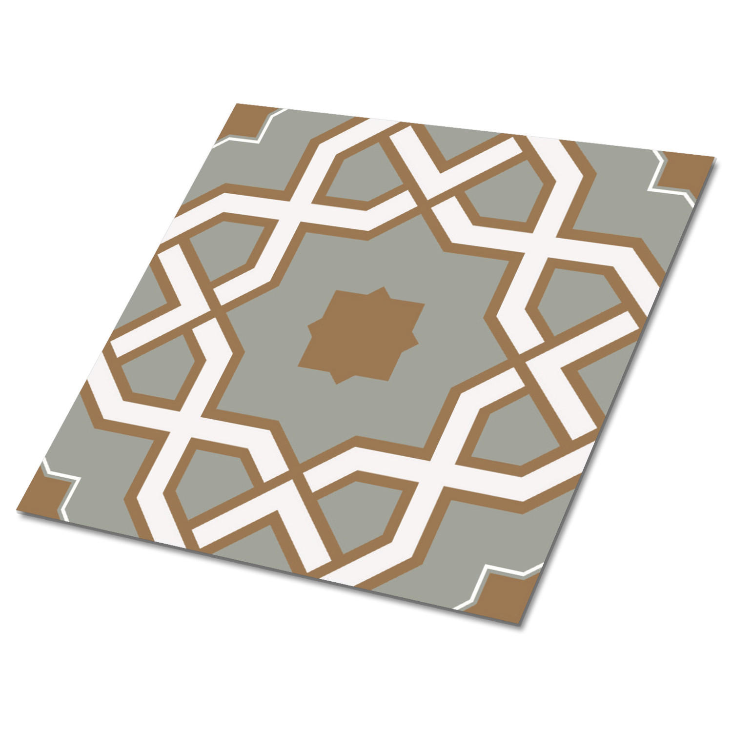 FLIESENAUFKLEBER 9 Stück 30x30 cm selbstklebend Geometrisches Muster - Braun, Textil (30/1.6/30cm) - TULUP