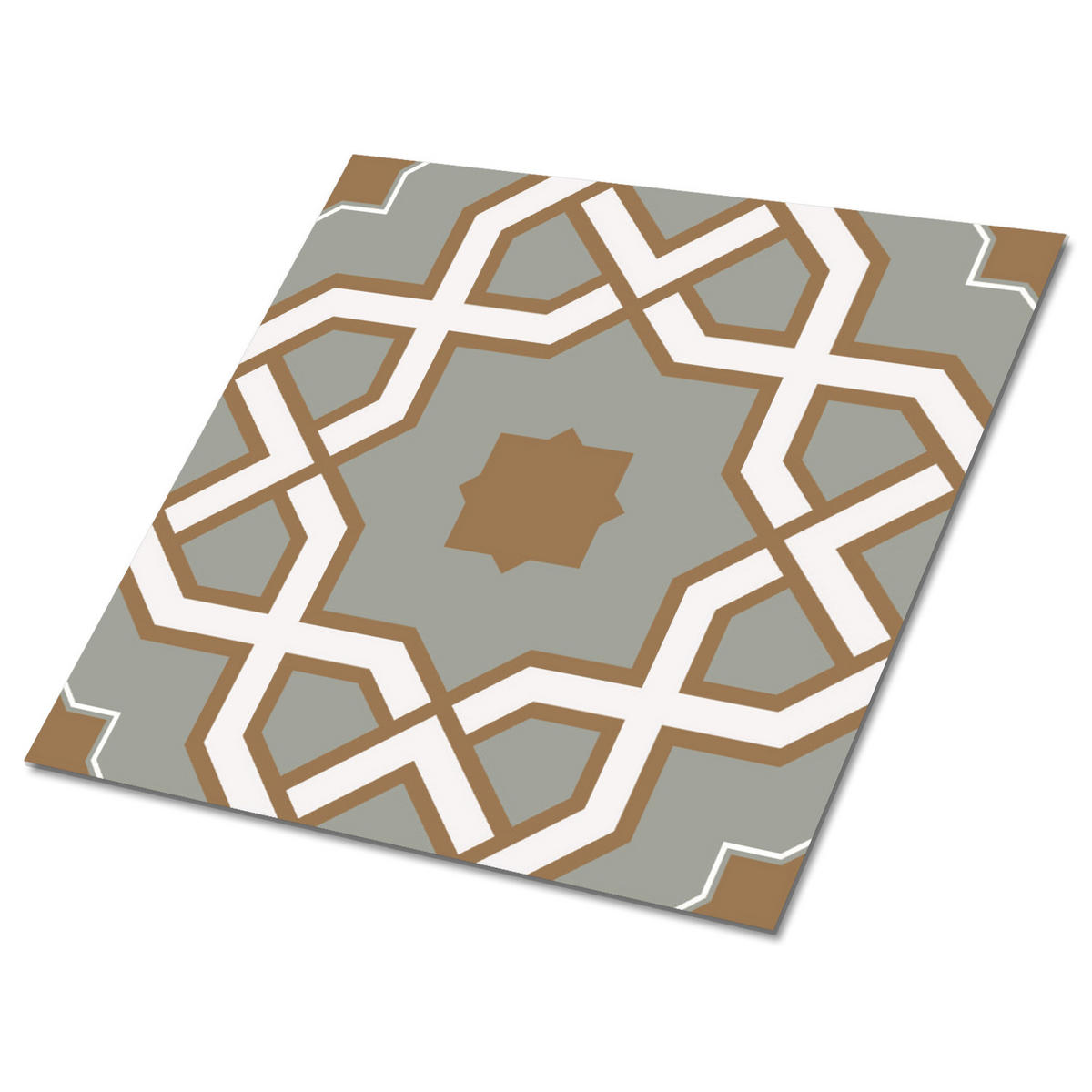 FLIESENAUFKLEBER 9 Stück 30x30 cm selbstklebend Geometrisches Muster - Braun, Textil (30/1.6/30cm) - TULUP