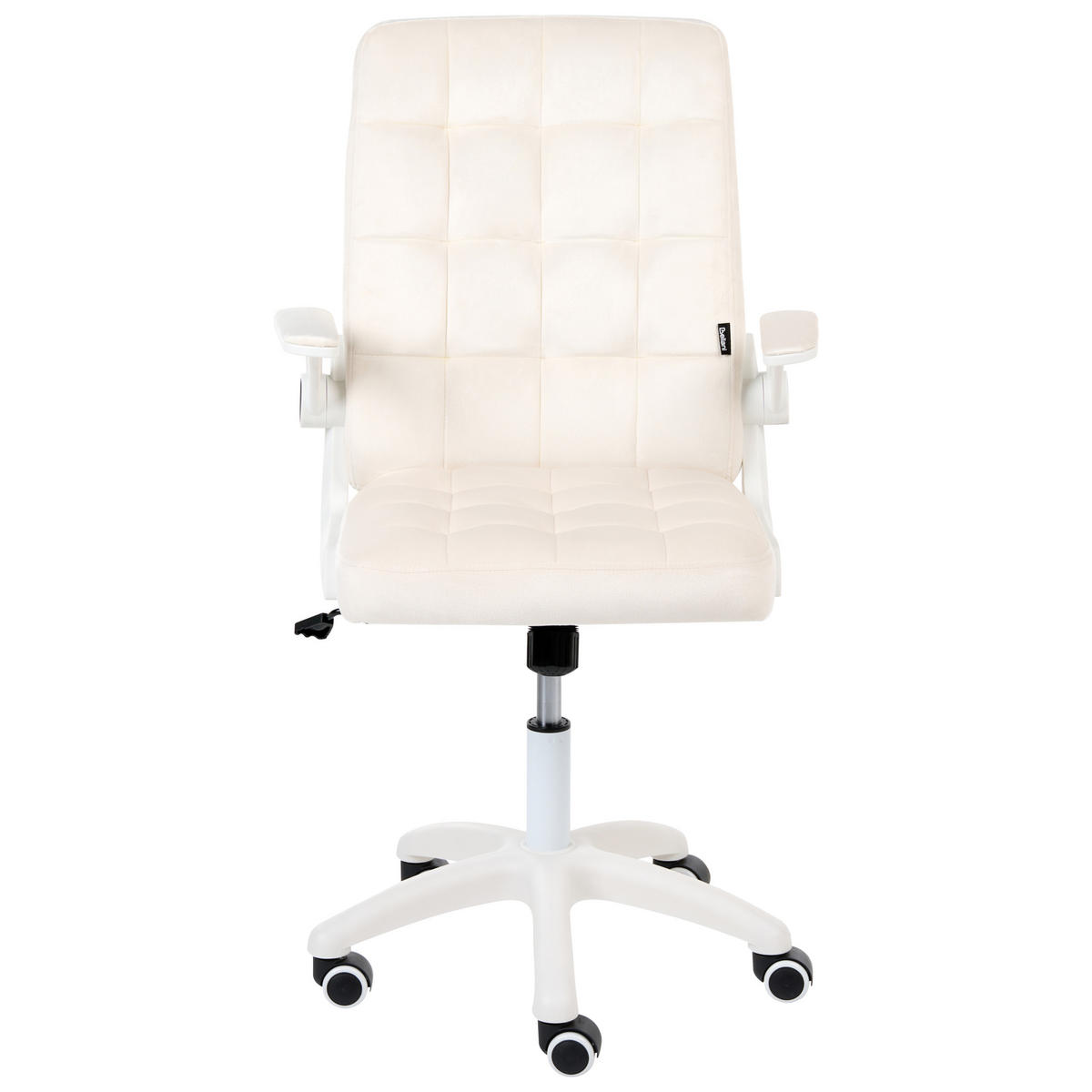 BÜROSTUHL Samtstoff Cremeweiß Dandy - Weiß, Textil (58/95/58cm) - Beliani