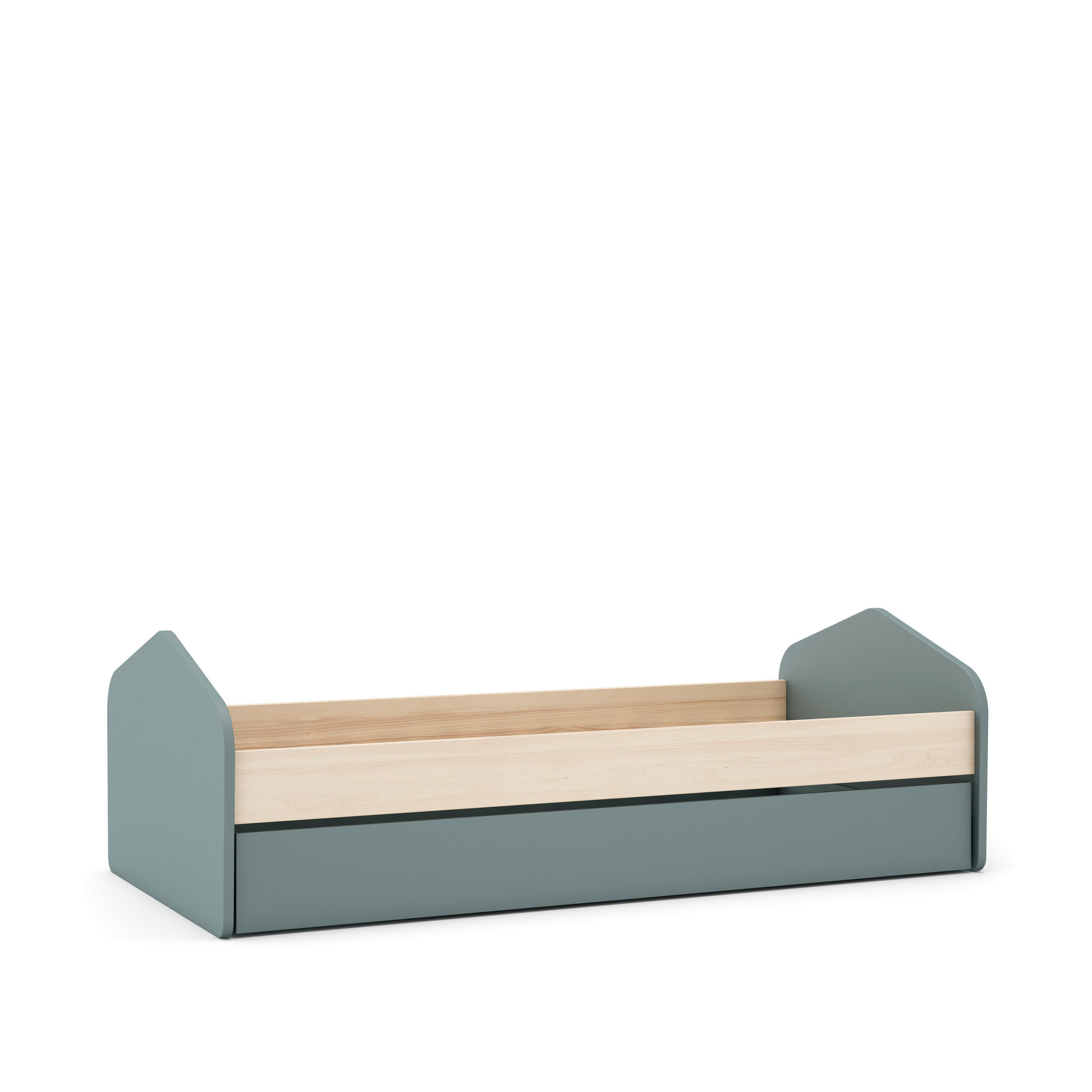 BETT 90x200 cm mit Schublade Bett 90x190 cm - LÉONIE - Grün, Holz (190/90cm) - Calicosy