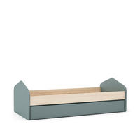 BETT 90x200 cm mit Schublade Bett 90x190 cm - LÉONIE - Grün, Holz (190/90cm) - Calicosy