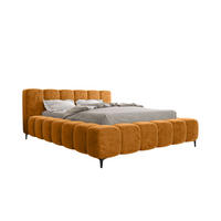 POLSTERBETT COZY Chenille Goldfarben 180/200 cm - Goldfarben/Schwarz, Textil/Metall (180/200cm) - 99rooms