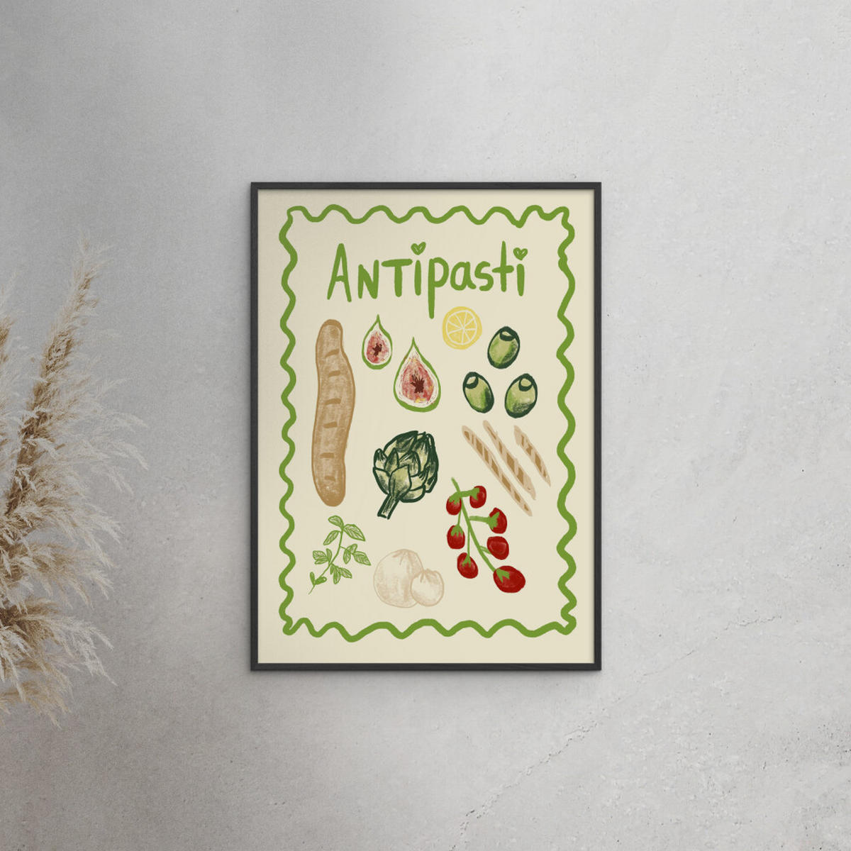 POSTER mit Rahmen Studio Dolci - Antipasti - Multicolor/Schwarz, Holz/Papier (50/70cm) - Poster&Frame