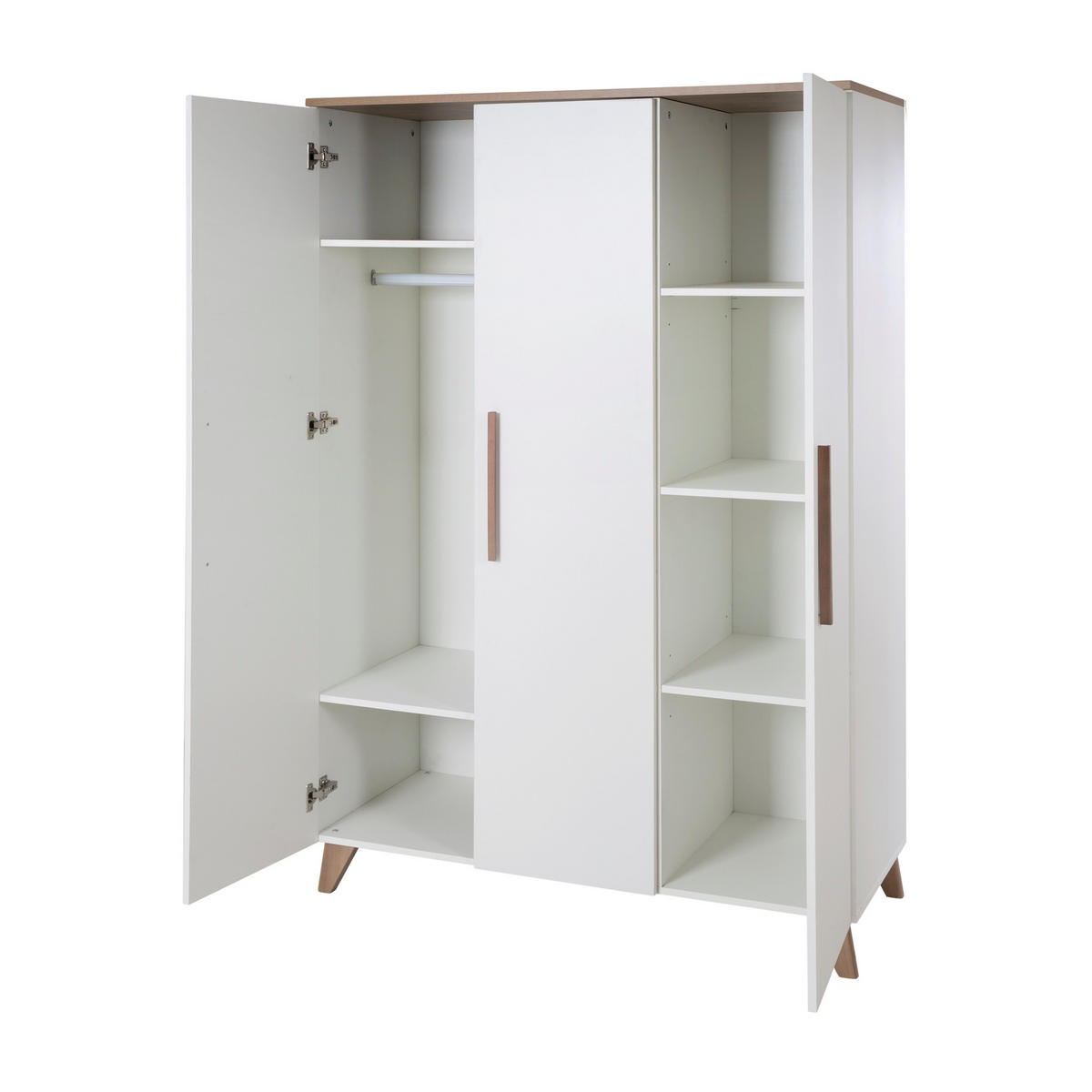 KLEIDERSCHRANK Ole - Weiß, Holzwerkstoff (118/190/52cm) - Roba