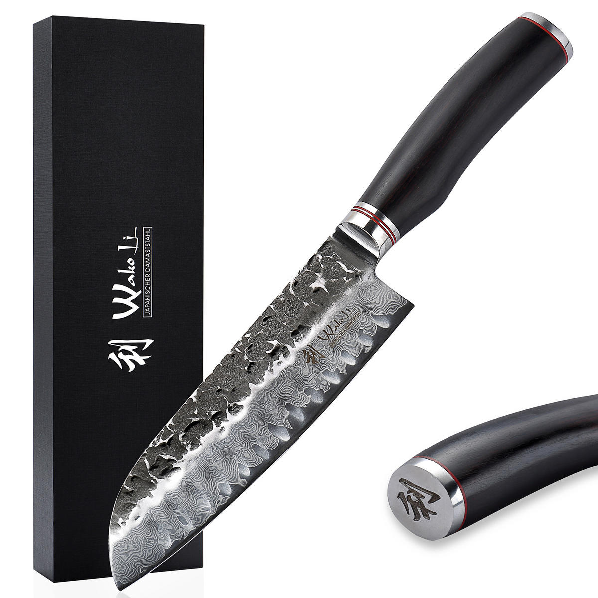 SANTOKUMESSER 18 cm - Schwarz, Holz/Metall (32cm) - Wakoli