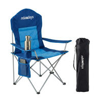 CAMPINGSTUHL Blau faltbar Armlehnen Getränkehalter Tragetasche 108x86x61 cm - Blau, Kunststoff/Textil (86/108/61cm) - Relaxdays