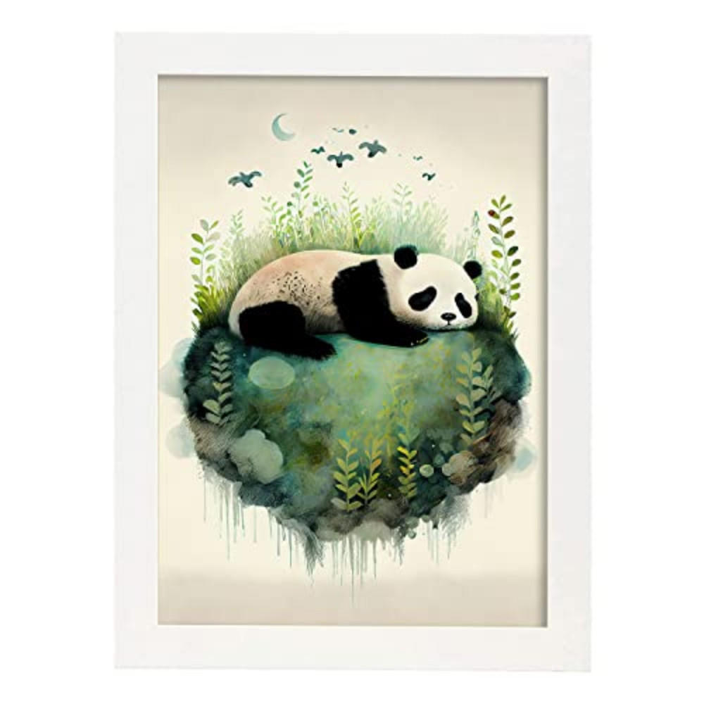 POSTER Panda Im Präzisionsstil. A3 Weißer Rahmen - Weiß, Papier (29.7/5/42cm) - Nacnic