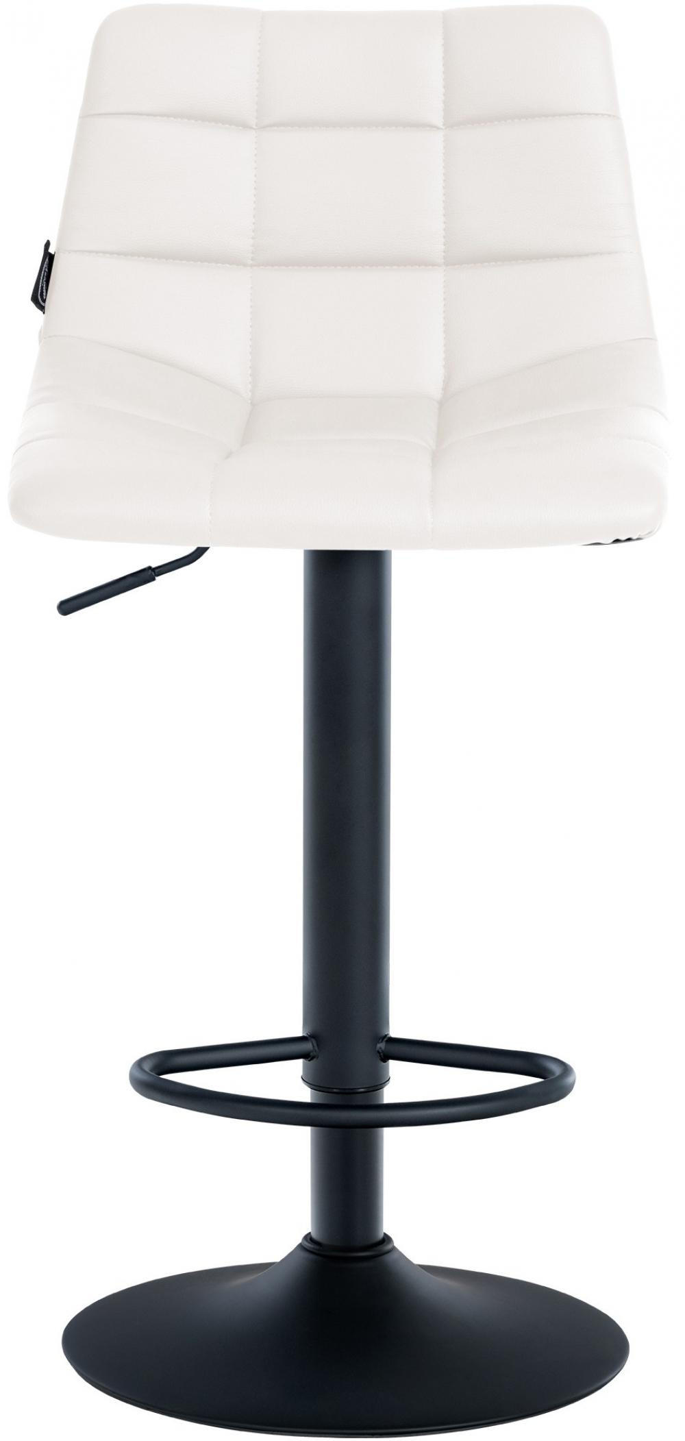 BARHOCKER Lederlook weiß - Schwarz/Weiß, Textil/Metall (43/87/46.5cm) - CLP