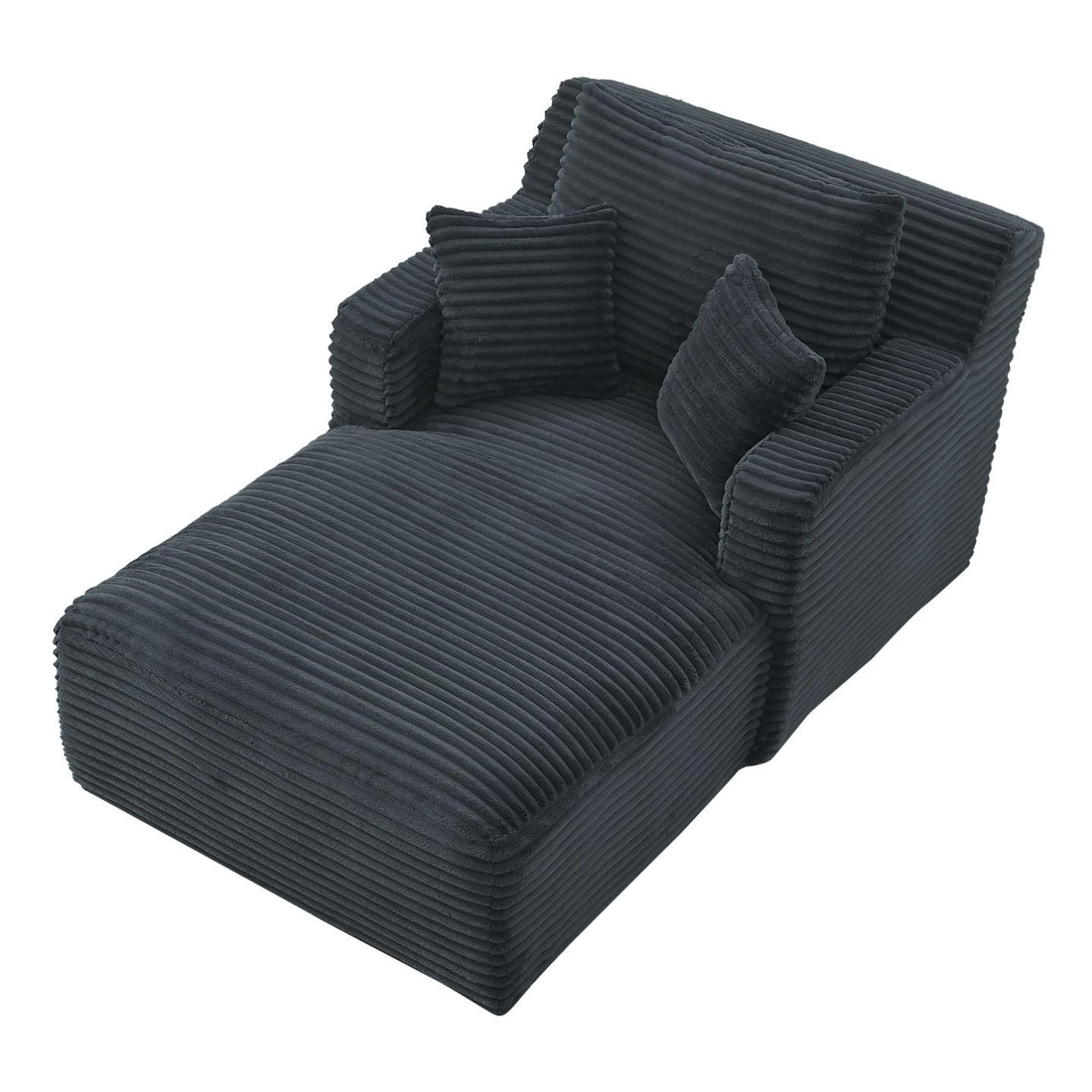 SOFA Cord Dunkelgrau - Dunkelgrau, Textil (100/82/166cm) - WISHDOR