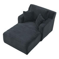 SOFA Cord Dunkelgrau - Dunkelgrau, Textil (100/82/166cm) - WISHDOR