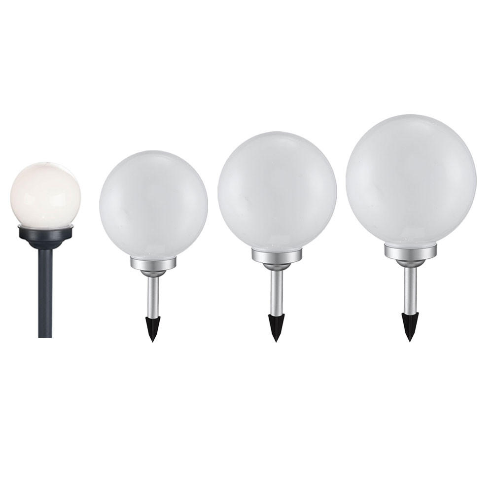 LED AUSSENLEUCHTE Solarkugeln Weiß 4er Set - Weiß, Kunststoff (25/25/65cm)