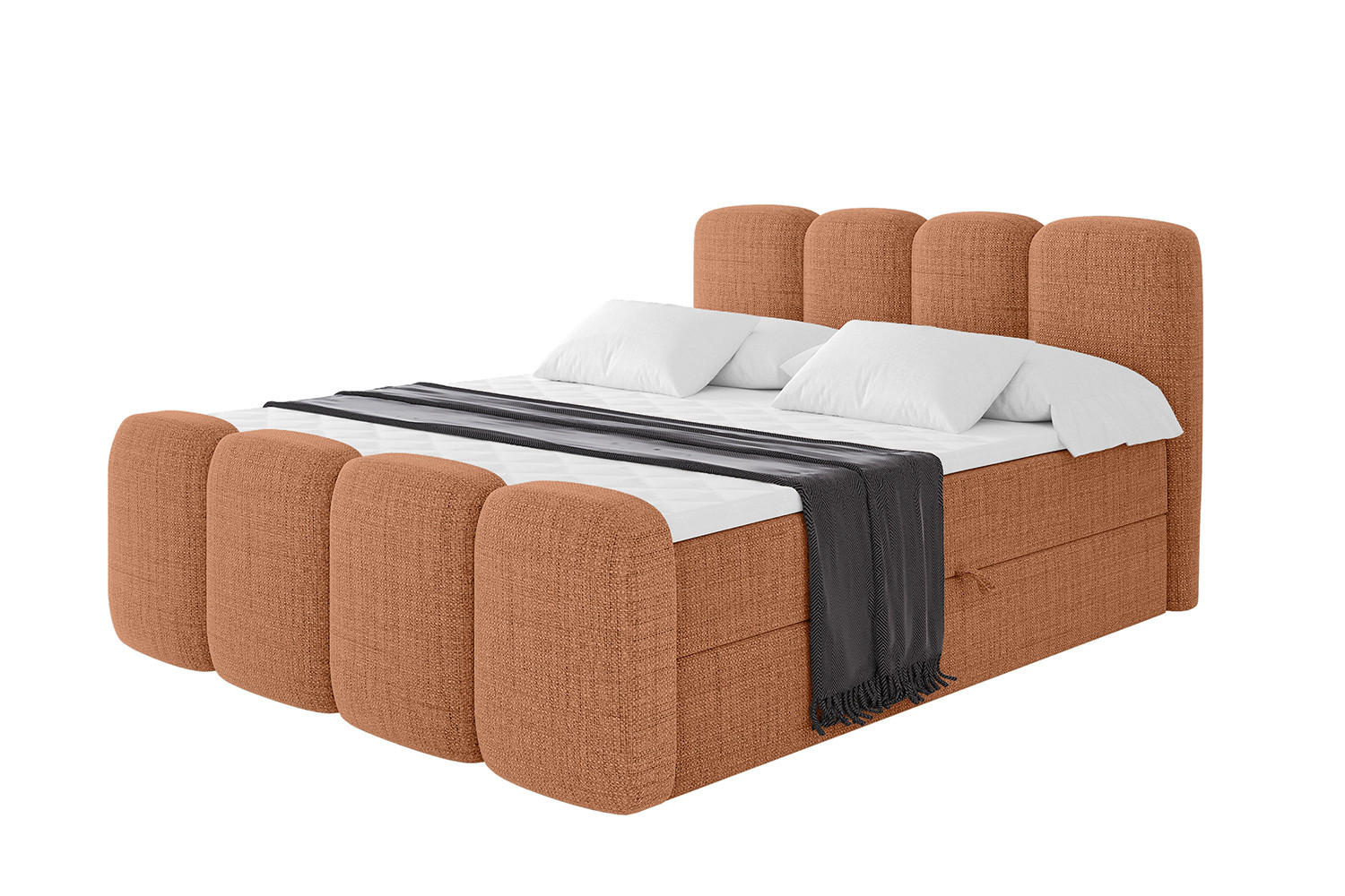 ALTDECOR AMERICKÁ postel s matrací H4 a roštem – NINA-Z – 160 × 200 cm – Apricot