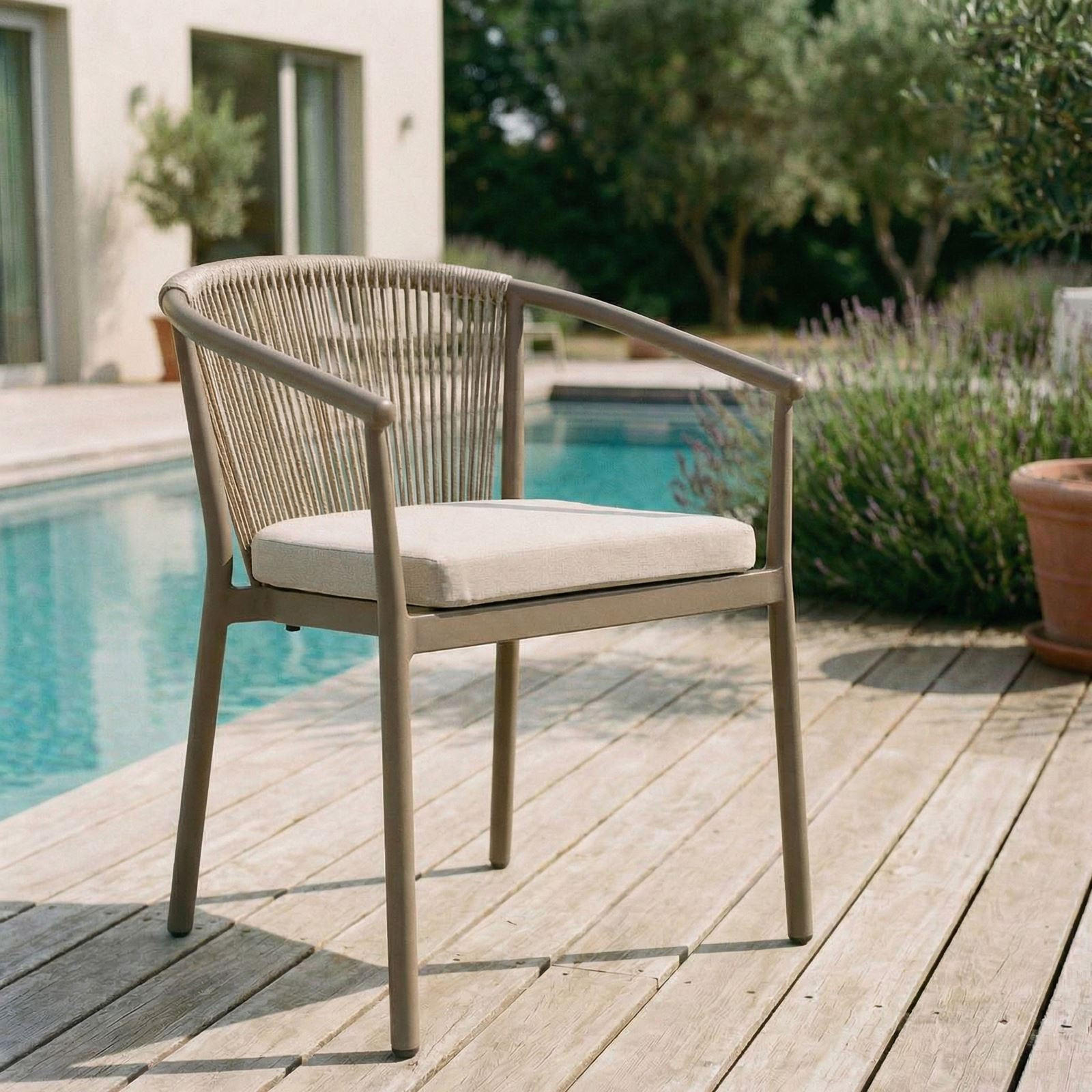 GARTENSTÜHLE TAVOLO 6ER-SET - Champagner, Textil (56/77/62cm) - IDIMEX