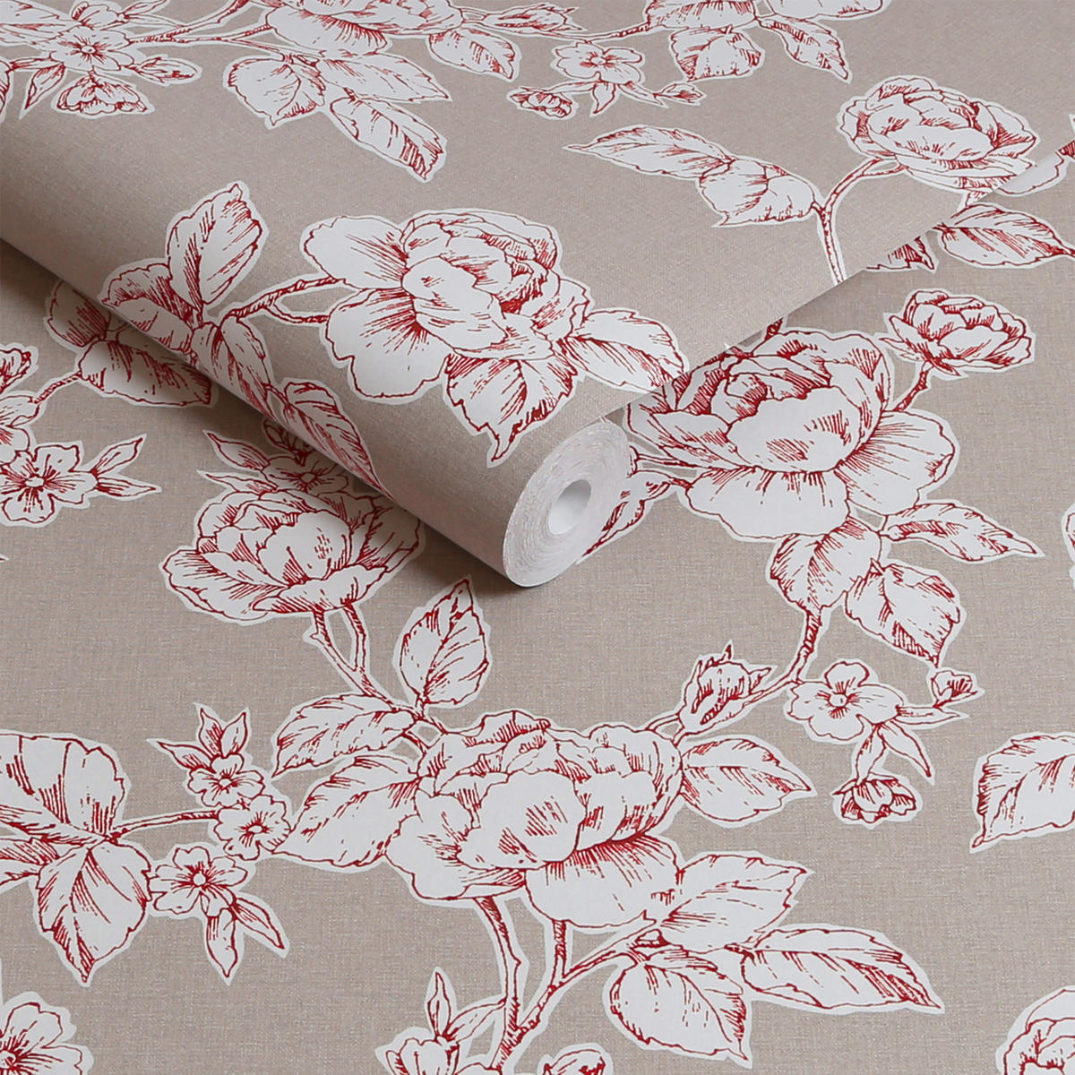 VLIESTAPETE Pollington Rosen Dunkelgrau - Grau, Papier/Kunststoff (52/1000cm) - Graham & Brown