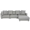 3-SITZER-SOFA hellgrau mit Ottomane Sigtuna - Schwarz/Grau, Textil (300/86/102cm) - Beliani