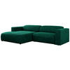 ECKSOFA PASADENA Dunkelgrün Velvet - Links Seite - Dunkelgrün/Schwarz, Kunststoff/Textil (288/180cm) - MKS