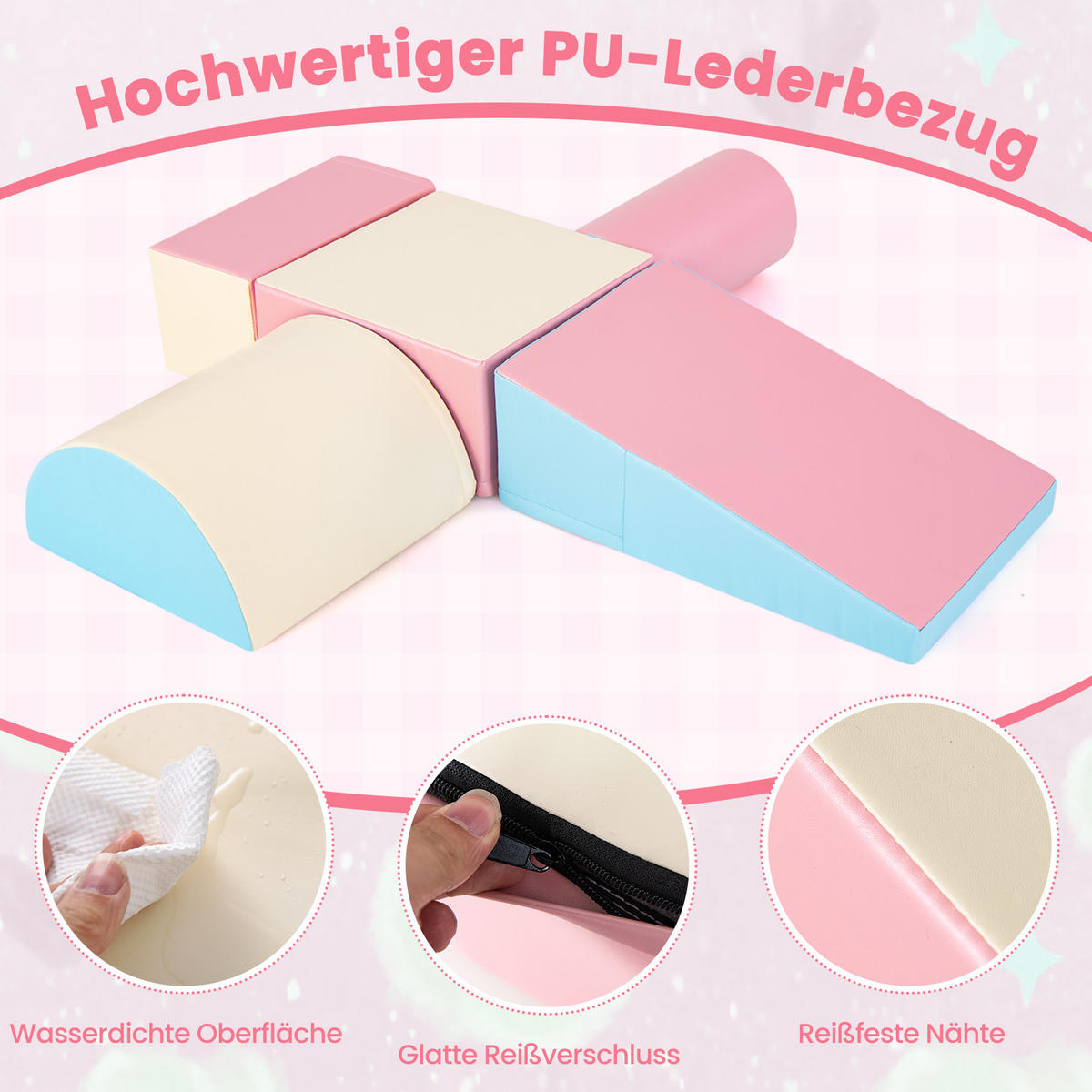 SCHAUMSTOFFBLOCK Blau (5-teilig) - Blau, Kunststoff (40/20/40cm) - COSTWAY