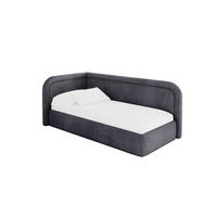 EINZELLBETT Jugendbett mit Bettkasten, Rechts - JOVY 100x200 Dunkelgrau - Titanfarben, Holzwerkstoff/Textil (100/200cm) - ALTDECOR