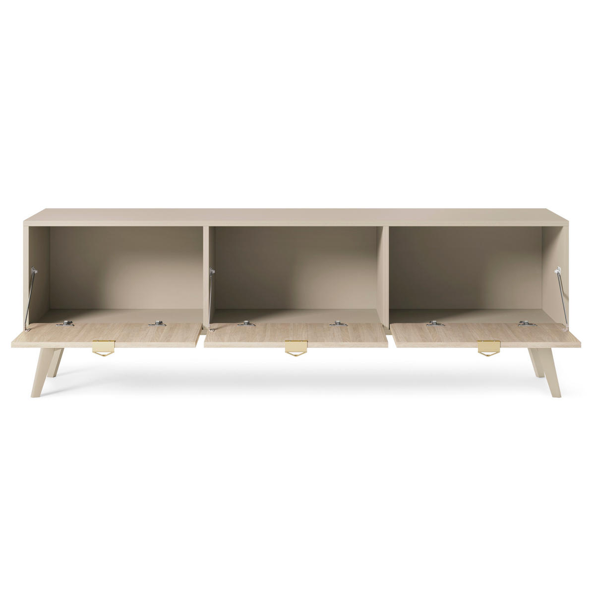 LOWBOARD FORESTA 158x38x52 cm mit 3 Türen Beige - Beige, Holzwerkstoff (158/52/38cm) - MASSENO