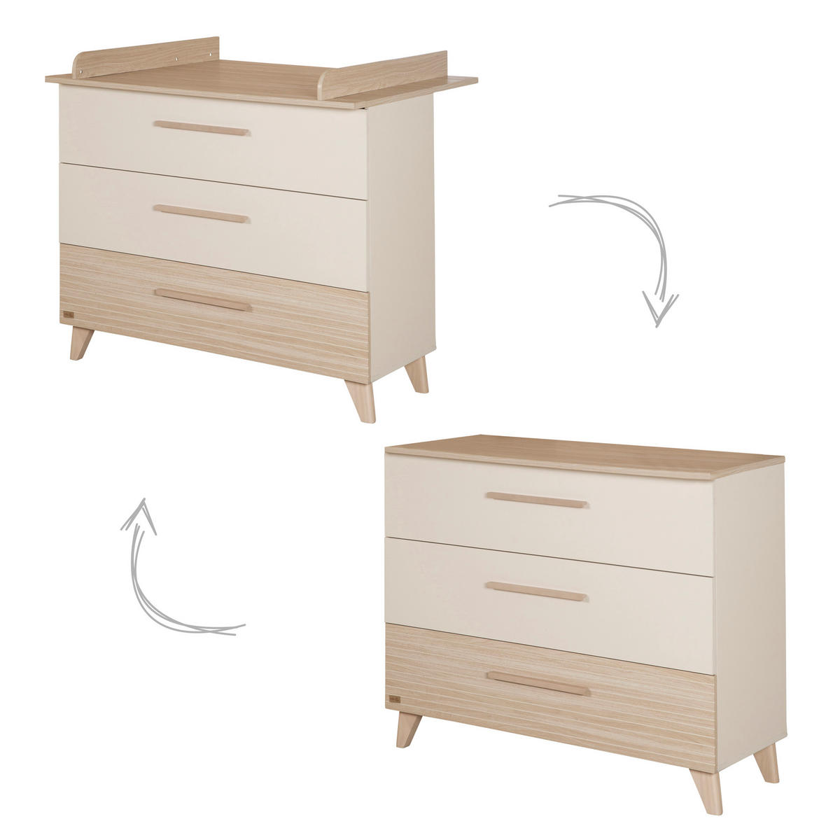 BABYMÖBEL-SET Sidney 2-teilig - Kaschmir, Holz/Holzwerkstoff (110/98/75cm) - Roba