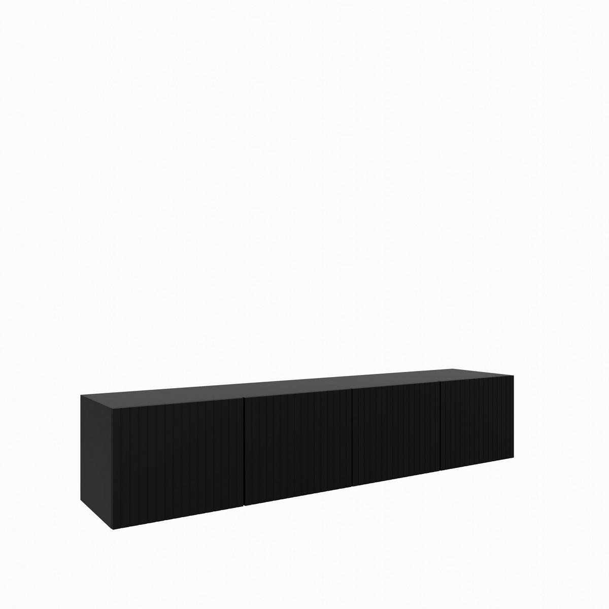 LOWBOARD LIVO 200/41/40 cm, Hängender TV-Schrank Schwarz - Schwarz, Holzwerkstoff (200/41/40cm) - MASSENO