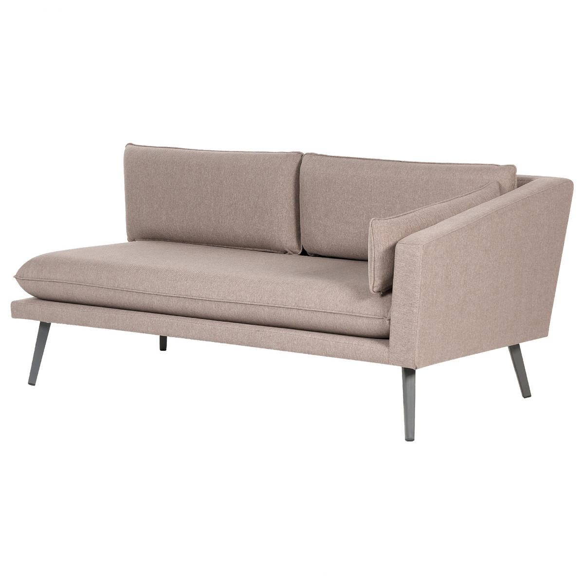 GARTENSOFA 3-Sitzer linke seite beige modular Loretello - Beige/Grau, Textil (243/70/76cm) - Beliani