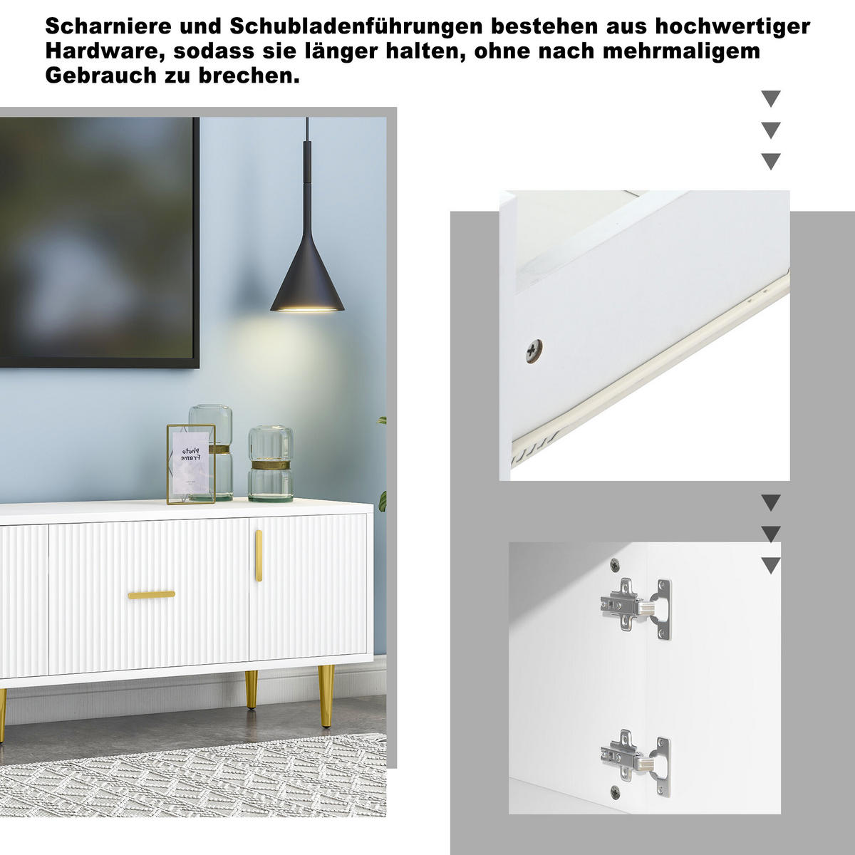 TV-MÖBEL Weiß 170/40/50CM - Weiß, Holzwerkstoff/Metall (40/50/170cm) - Urban Meuble
