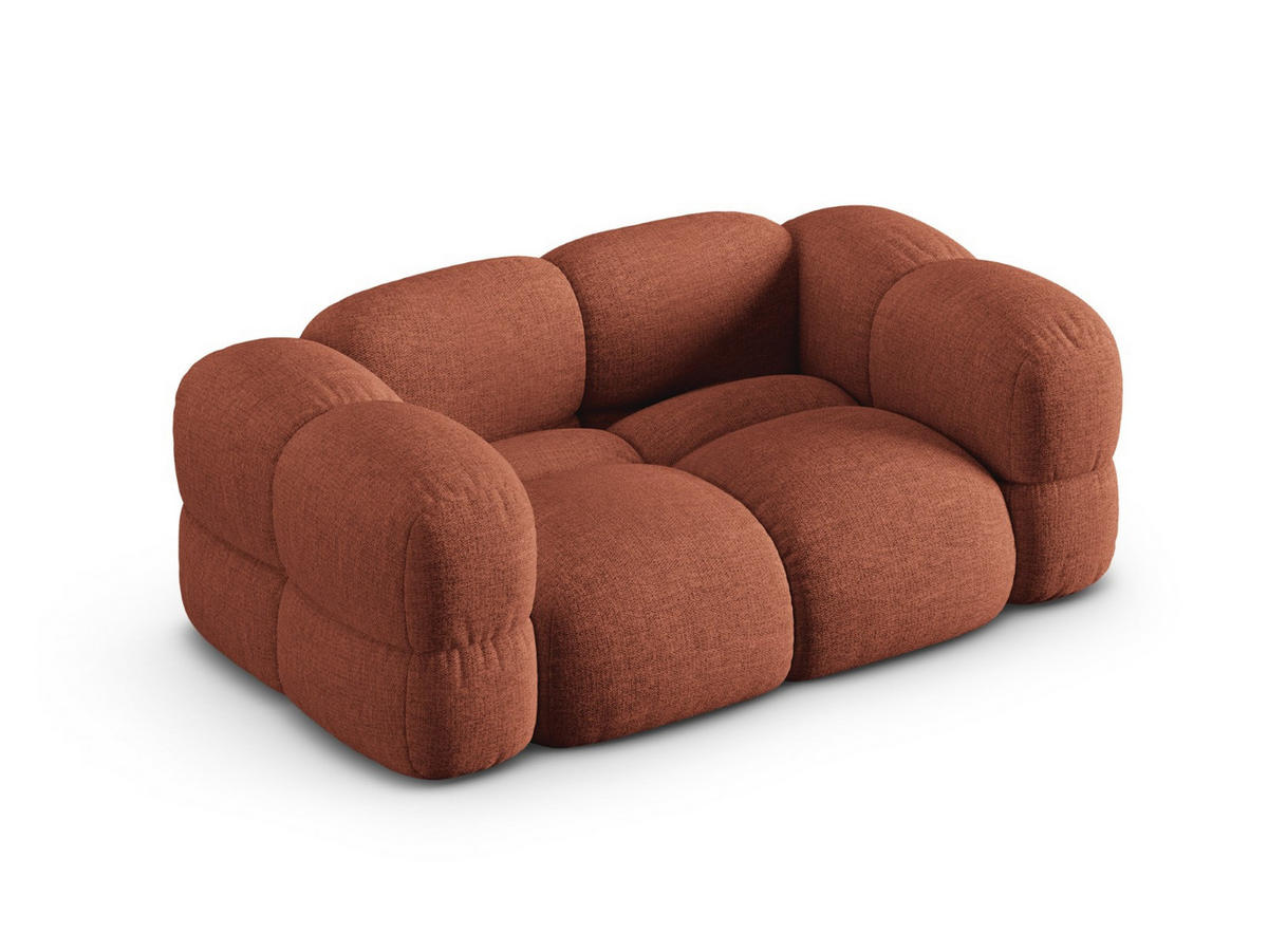 SOFA Loretto aus strukturiertem Stoff koralle 2 Sitzplätze - Koralle, Textil (100/68/180cm) - Cosmopolitan Design