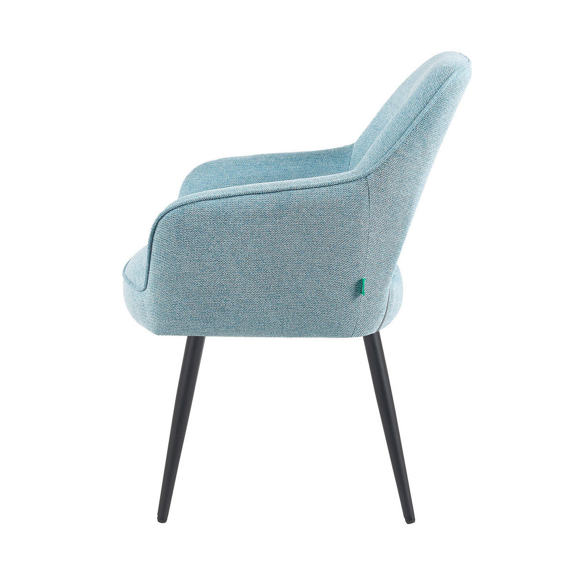 ESSZIMMERSTUHL Mika-Runa - Schwarz/Hellblau, Textil/Metall (60/87/65cm) - DUBI Möbel